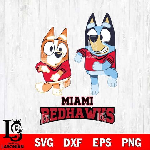 Miami RedHawks Bluey with Chilli Dance Svg Eps Dxf Png File, Digital Download, Instant Download