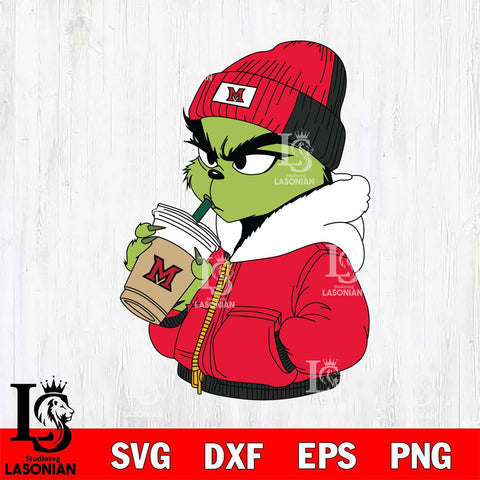 Miami RedHawks Boujee Grinch 6 Svg Eps Dxf Png File, Digital Download, Instant Download