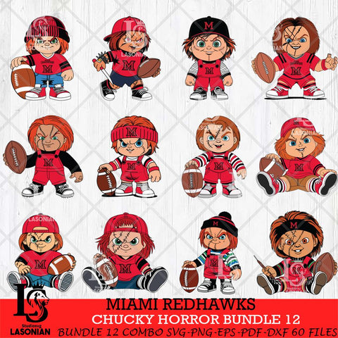 Miami RedHawks Chucky Horror Bundle 12 SVG Eps Dxf Png File, Bundle NCAA svg, Digital Download, Instant Download