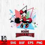 Miami RedHawks Cute Daisy Duck Cheerleader SVG DXF EPS PNG FILE, NCAA File Cut,Digital Download,Instant Download