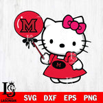 Miami RedHawks Cute Hello Kitty 2 Svg Eps Dxf Png File, Digital Download, Instant Download