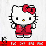 Miami RedHawks Cute Hello Kitty Football 6 Svg Eps Dxf Png File, NCAA svg, Digital Download, Instant Download