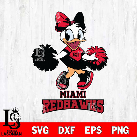 Miami RedHawks Daisy Duck Cheerleader Disney, Svg Eps Dxf Png File, Digital Download