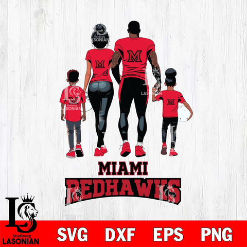 Miami RedHawks Family Love Rugby SVG DXF EPS PNG FILE,NCAA SVG, Father day Digital Download,Instant Download, Silhouette