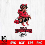 Miami RedHawks Fashion Black Fan Girl Betty Boop, Svg Eps Dxf Png File, Digital Download