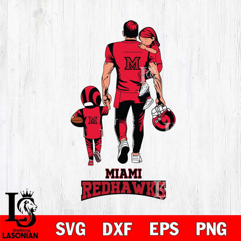 Miami RedHawks Father And Son Football SVG DXF EPS PNG FILE,NCAA SVG, Father day Digital Download,Instant Download, Silhouette