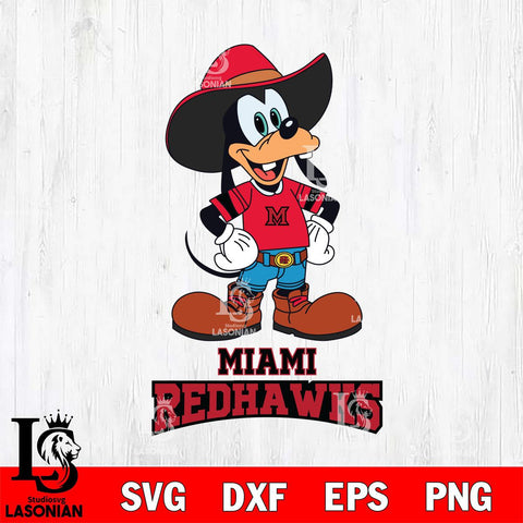 Miami RedHawks Goofy Cowboy Sport SVG DXF EPS PNG FILE,NCAA svg ,Football Digital Download,Instant Download, Silhouette