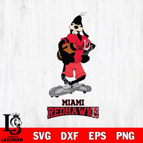 Miami RedHawks Goofy Player SVG DXF EPS PNG FILE,NCAA svg ,Football Digital Download,Instant Download, Silhouette