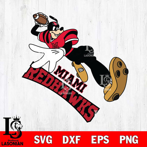 Miami RedHawks Goofy rugby player SVG DXF EPS PNG FILE,NCAA svg ,Football Digital Download,Instant Download, Silhouette