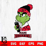 Miami RedHawks Grinch Bougie Leopard Svg Eps Dxf Png File, Digital Download, Instant Download