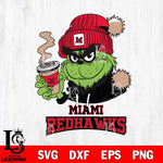 Miami RedHawks Grinch Cofffe Hoodie Cut Files Cricut, Svg Dxf Eps Png file, Digital download , Silhouette