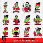 Miami RedHawks Grinch NCAA Bundle 12 SVG Eps Dxf Png File, Digital Download, Instant Download