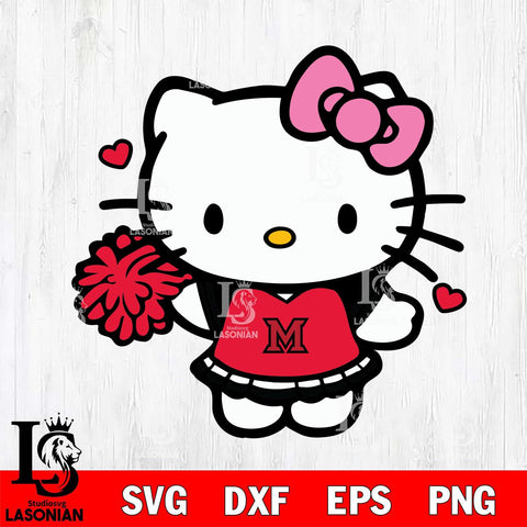 Miami RedHawks Hello Kitty Cheerleader 6 Svg Eps Dxf Png File, Digital Download, Instant Download