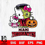 Miami RedHawks Hello Kitty Horror 10 Svg Eps Dxf Png File, Digital Download