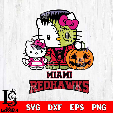 Miami RedHawks Hello Kitty Horror 10 Svg Eps Dxf Png File, Digital Download