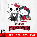 Miami RedHawks Hello Kitty Horror 11 Svg Eps Dxf Png File, Digital Download