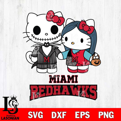 Miami RedHawks Hello Kitty Horror 11 Svg Eps Dxf Png File, Digital Download