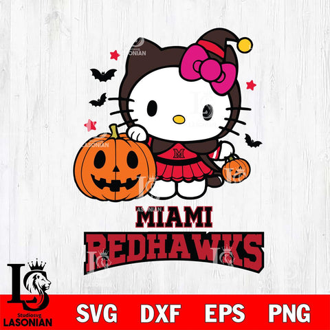 Miami RedHawks Hello Kitty Horror 1 Svg Eps Dxf Png File, Digital Download