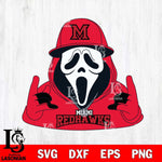 Miami RedHawks Horror Character Ghostface Sport Svg Eps Dxf Png File, NCAA svg, Digital Download, Instant Download