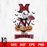 Miami RedHawks Jack Skellington 2 halloween Svg Eps Dxf Png File, NCAA svg, Digital Download, Instant Download