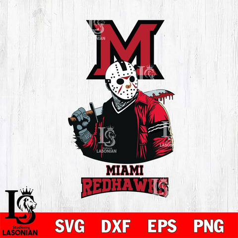 Miami RedHawks Jason Voorhees 10 Svg Eps Dxf Png File, Digital Download