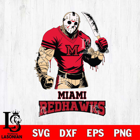 Miami RedHawks Jason Voorhees Svg Eps Dxf Png File, Digital Download