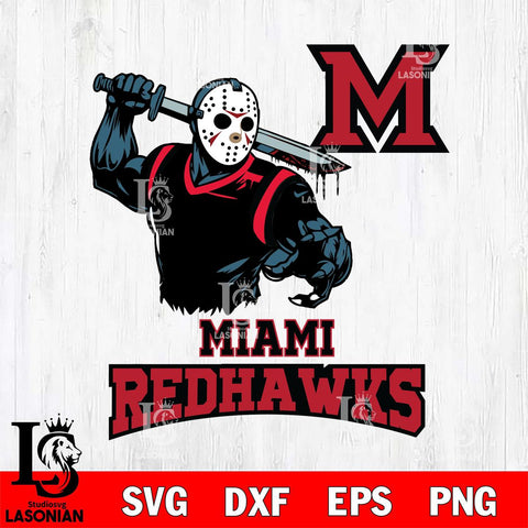 Miami RedHawks Jason Voorhees 5 Svg Eps Dxf Png File, Digital Download