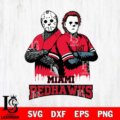 Miami RedHawks Jason Voorhees 8 Svg Eps Dxf Png File, Digital Download