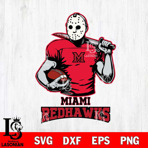 Miami RedHawks Jason Voorhees 9 Svg Eps Dxf Png File, Digital Download