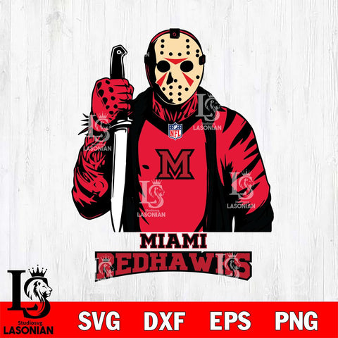 Miami RedHawks Jason Voorhees Horror 3 Svg Eps Dxf Png File, NCAA svg, Digital Download, Instant Download