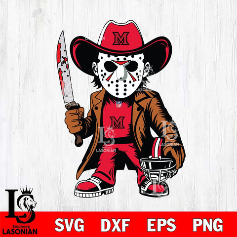 Miami RedHawks Jason Voorhees Horror Svg Eps Dxf Png File, NCAA svg, Digital Download, Instant Download
