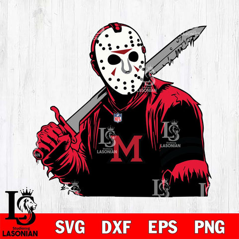 Miami RedHawks Jason Voorhees Horror 7 Svg Eps Dxf Png File, NCAA svg, Digital Download, Instant Download