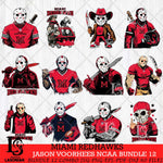 Miami RedHawks Jason Voorhees Horror Bundle 12 SVG Eps Dxf Png File, bundle NCAA svg, Digital Download, Instant Download