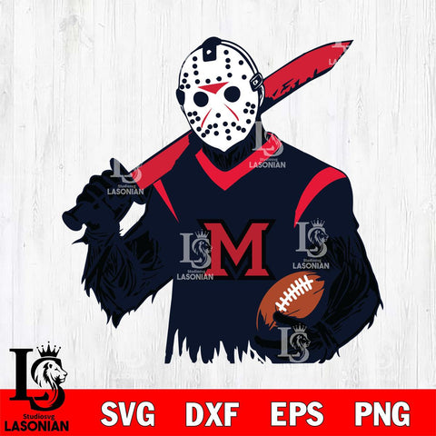 Miami RedHawks Jason Voorhees Horror Halloween 2 Svg Eps Dxf Png File, NCAA svg, Digital Download, Instant Download