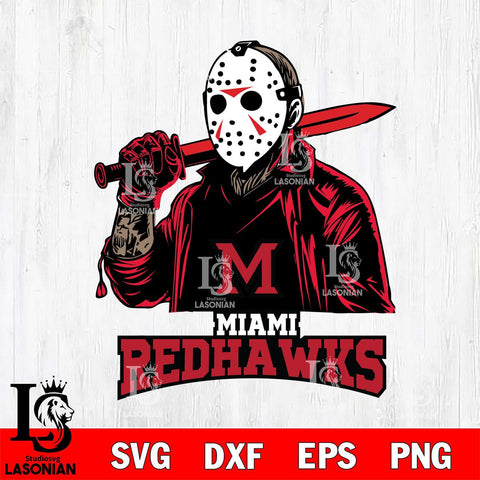 Miami RedHawks Jason Voorhees Horror Halloween Svg Eps Dxf Png File, NCAA svg, Digital Download, Instant Download