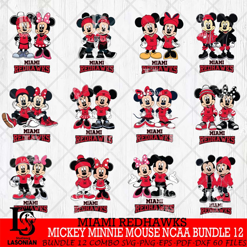 Miami RedHawks Mickey Minnie Mouse NCAA Bundle 12 – lasoniansvg