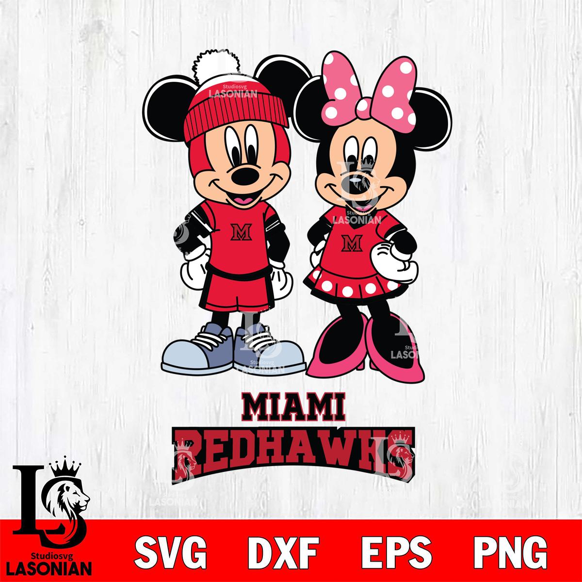 Miami RedHawks Mickey Minnie Mouse Pink – lasoniansvg