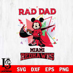 Miami RedHawks Mickey Wearing Hoodie Rad Dad SVG DXF EPS PNG FILE, NCAA File Cut,Digital Download,Instant Download
