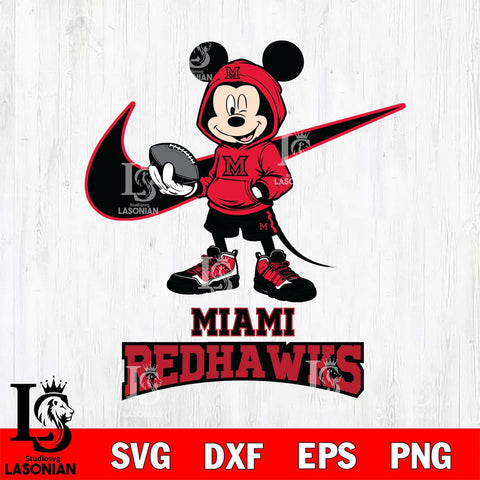 Miami RedHawks Mikey Mouse Disney NIKE, Svg Eps Dxf Png File, Digital Download