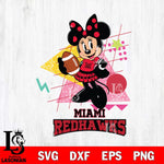 Miami RedHawks Minnie Mouse Sport SVG DXF EPS PNG FILE, NCAA File Cut,Digital Download,Instant Download