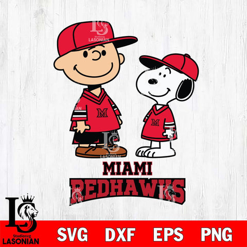Miami RedHawks Peanuts Snoopy Football SVG DXF EPS PNG FILE,Snoopy File Cut, NCAA Digital Download,Instant Download,Christmas Silhouette