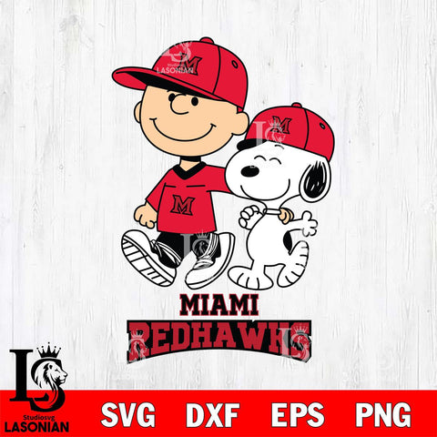Miami RedHawks Peanuts Snoopy Friends SVG DXF EPS PNG FILE,Snoopy File Cut, NCAA Digital Download,Instant Download,Christmas Silhouette