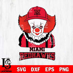 Miami RedHawks Pennywise Horror Sport 10 Svg Eps Dxf Png File, Digital Download