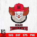 Miami RedHawks Pennywise Horror Sport 12 Svg Eps Dxf Png File, Digital Download