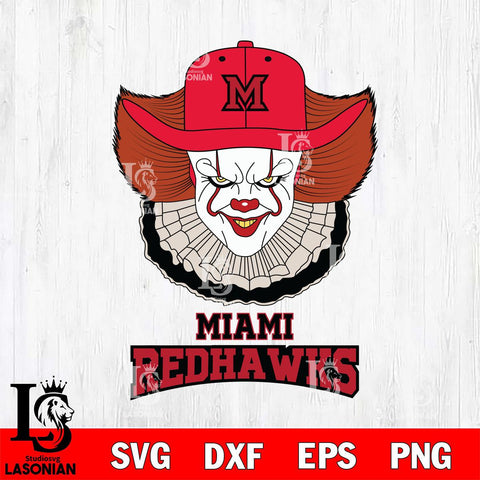 Miami RedHawks Pennywise Horror Sport 12 Svg Eps Dxf Png File, Digital Download