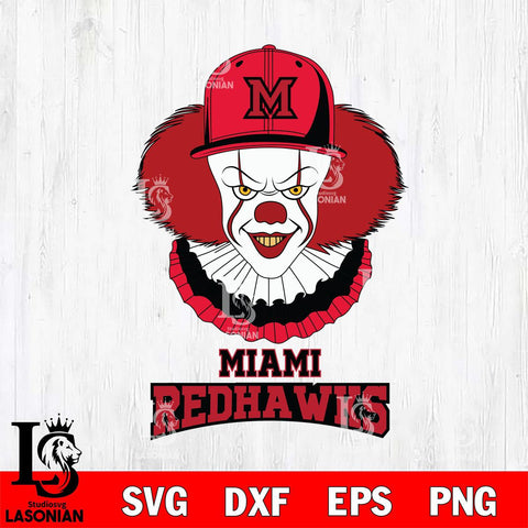 Miami RedHawks Pennywise Horror Sport 4 Svg Eps Dxf Png File, Digital Download