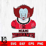 Miami RedHawks Pennywise Horror Sport 5 Svg Eps Dxf Png File, Digital Download