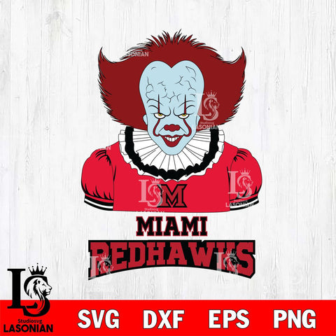 Miami RedHawks Pennywise Horror Sport 5 Svg Eps Dxf Png File, Digital Download
