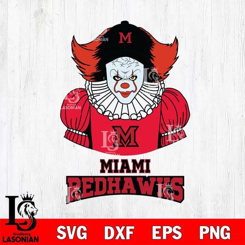 Miami RedHawks Pennywise Horror Sport 7 Svg Eps Dxf Png File, Digital Download