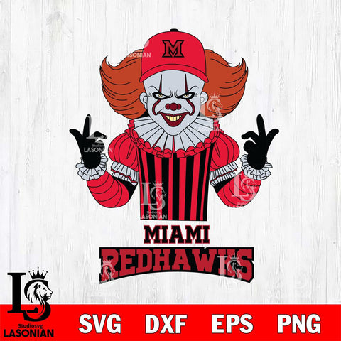 Miami RedHawks Pennywise Horror Sport 8 Svg Eps Dxf Png File, Digital Download